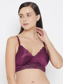 Clovia - Padded Non-Wired Full Cup Bralette in Purple