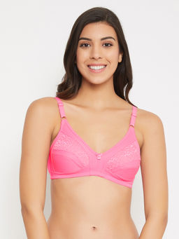 Clovia - Cotton Rich Solid Non-Padded Full Cup Wire Free Everyday Bra - Light Pink