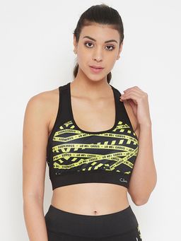 Clovia - Medium Impact Padded Wirefree Sports Bra - Black