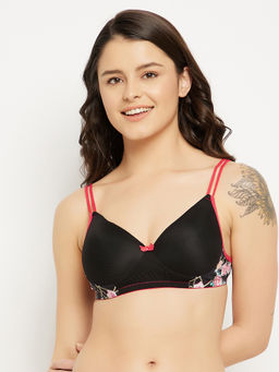 Clovia - Level 1 Push-Up Non-Wired Full Cup T-shirt Bra in Black