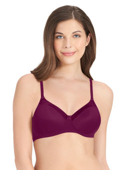 Amante - Satin Edge Padded Non-wired T-shirt Bra - Purple