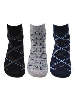 Bonjour - Men's Formal Ankle Length Business Office Socks (Pack of 3)