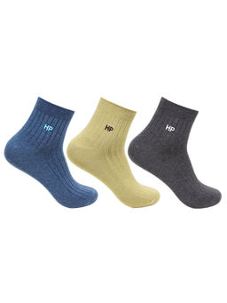 Bonjour - Hush Puppies Men's Cotton Ankle Rib Socks (Pack of 3)