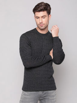 Bruun & Stengade - Charcoal Solid Round Neck Sweater