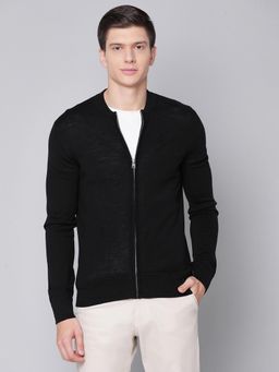 Bruun & Stengade - Black Solid Round Neck Cardigan