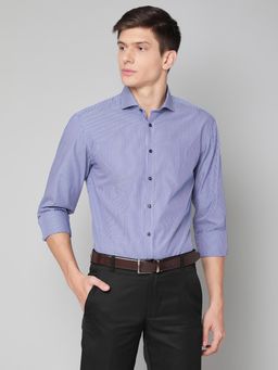 Bruun & Stengade - Blue Striped Collar Neck Shirt