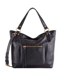 CARPISA - Shopping Bag With Front Pocket - Flavia Black Handbags