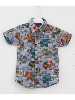 Woonie - Elephant Print Shirt for Boys
