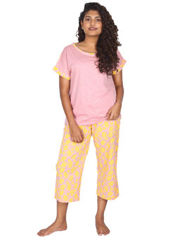 Bstories - Women's Cotton Marigold Nightwear Set - Multi-Color