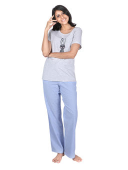 Bstories - Women's Believe In You Printed PJ Set - Grey