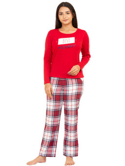 Bstories - Women's Best Mommy Print PJ Set - Red