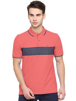 BULLMER - Coral Men Cotton Blend Polo Neck Stripes T-shirts