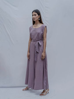 Bohame - Purple Andrea Jumpsuit With Belt (Set of 2)