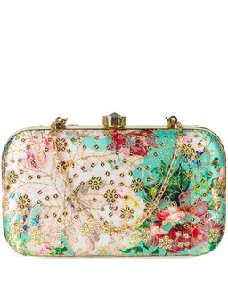 Parizaat by Shadab Khan - Multi-Colour Floral Colourful Sequence Clutch