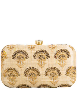 Parizaat by Shadab Khan - Beige Sequins Clutch
