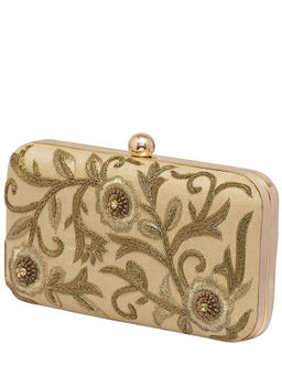 Parizaat by Shadab Khan - Beige Embellished Luxury Partywear Clutch