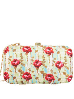 Parizaat by Shadab Khan - Multi-Colour Floral Printed Handmade Clutch