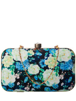 Parizaat by Shadab Khan - Black Floral Colourful Printed Clutch
