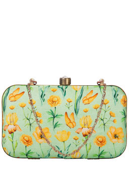 Parizaat by Shadab Khan - Green Floral Colourful Clutch
