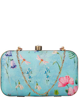 Parizaat by Shadab Khan - Turquoise Printed Clutch