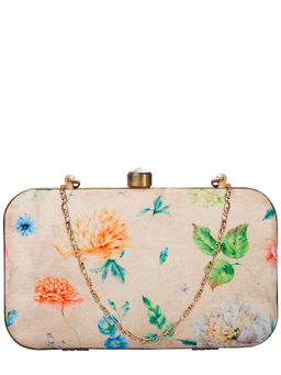 Parizaat by Shadab Khan - Beige Floral Handmade Clutch