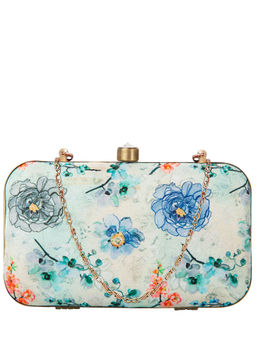 Parizaat by Shadab Khan - Beige Floral Printed Clutch