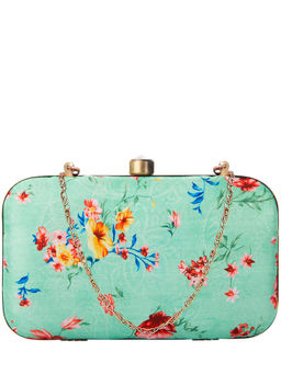 Parizaat by Shadab Khan - Green Floral Printed Clutch