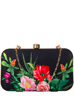 Parizaat by Shadab Khan - Black Printed Handmade Clutch