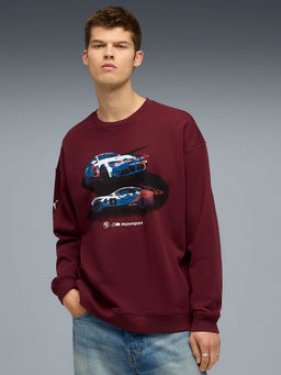 Puma - Maroon Printed Relaxed Fit Sweatshirt
