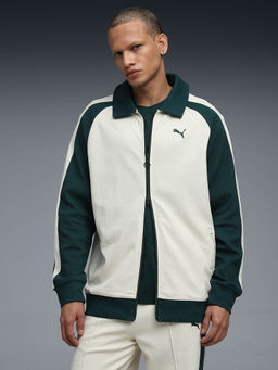 Puma - White Colorblock Relaxed Fit Jacket