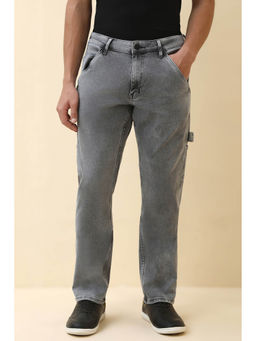 Allen Solly - Grey Solid Slim Fit Jeans