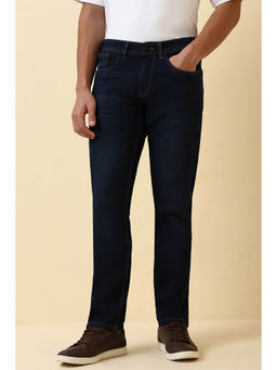 Allen Solly - Navy Blue Solid Slim Fit Jeans