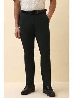 Allen Solly - Black Solid Slim Fit Trousers