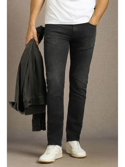 Louis Philippe - Black Solid Slim Fit Jeans