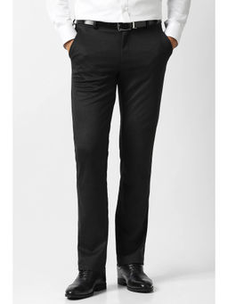 Van Heusen - Black Solid Slim Fit Trousers