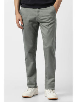 Van Heusen - Grey Solid Slim Fit Trousers