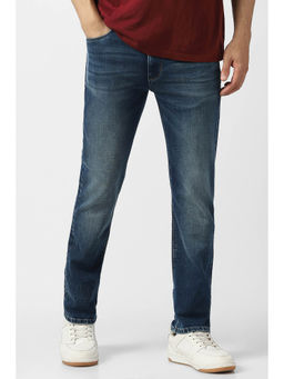 Van Heusen - Blue Solid Regular Fit Jeans