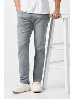 Van Heusen - Grey Solid Slim Fit Jeans