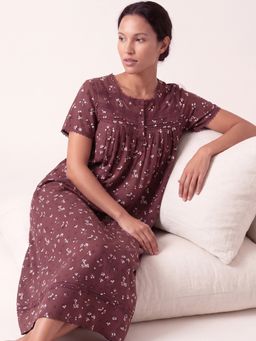 max - Women Brown Rayon Nightgown