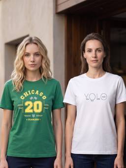 Nobero - Multi-Color Regular Fit Typography Printed T-Shirts (Pack of 2)
