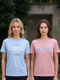 Nobero - Multi-Color Regular Fit Graphic Printed T-Shirts (Pack of 2)