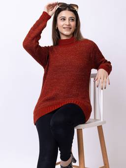 Club York - Maroon Self Design Pullover Sweaters