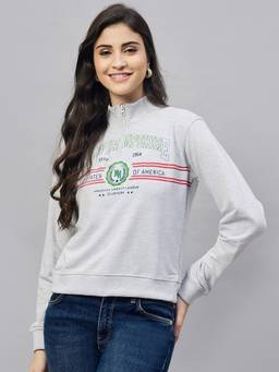 Club York - Light Grey High Neck Sweatshirt