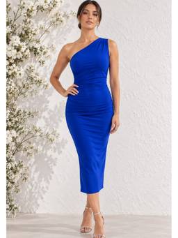 Lounge Dreams - Blue One Shoulder Bodycone Dress
