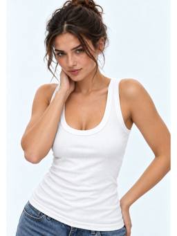 Lounge Dreams - White Pure Cotton Tank Top