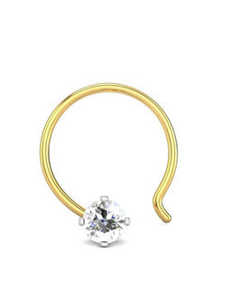 Candere by Kalyan Jewellers - Candere by Kalyan Jeweller 18kt Yellow Gold 0.03 cts Diamond Nose Pin for Women