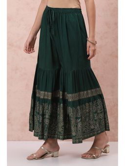 Rangriti - Green Solid/plain Palazzos