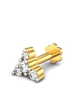 Candere by Kalyan Jewellers - Candere by Kalyan Jeweller 18kt Yellow Gold 0.05 cts Diamond Nose Pin for Women