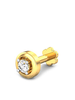 Candere by Kalyan Jewellers - Candere by Kalyan Jeweller 18kt Yellow Gold 0.05 cts Diamond Nose Pin for Women