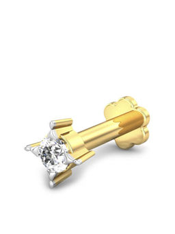 Candere by Kalyan Jewellers - Candere by Kalyan Jeweller 18kt Yellow Gold 0.05 cts Diamond Nose Pin for Women